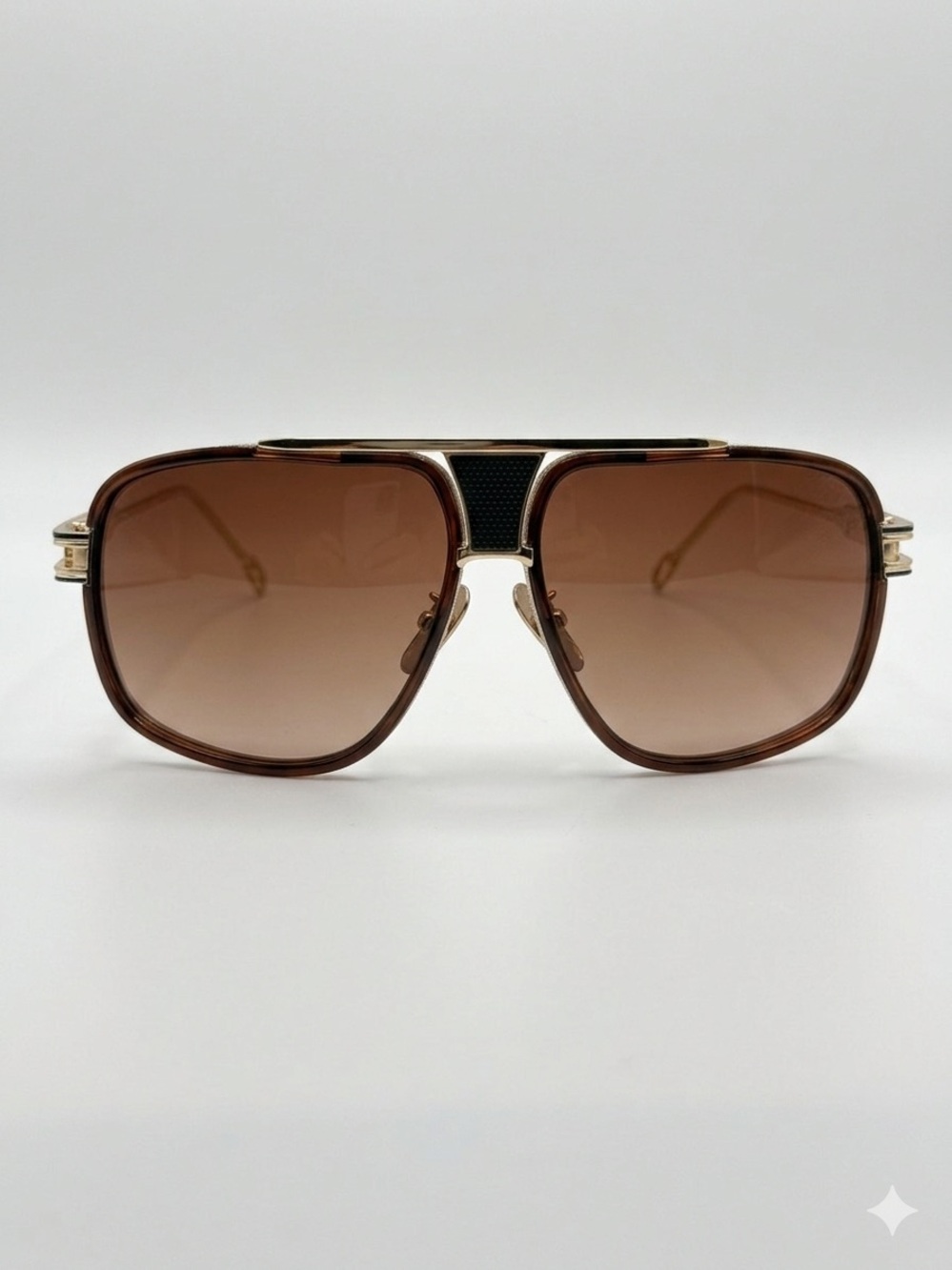 Gold Frame Brown Gradient Lens Sunglasses - Men Accessories - Picture 1 of 3